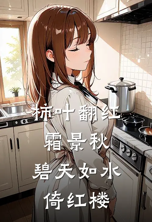 柿叶翻红霜景秋,碧天如水倚红楼